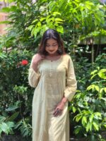 Dobby Cotton Self Chikankari Kurti - Image 2