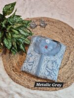 Chikankari Gorgette Front Open Full jal Kurti - Image 8