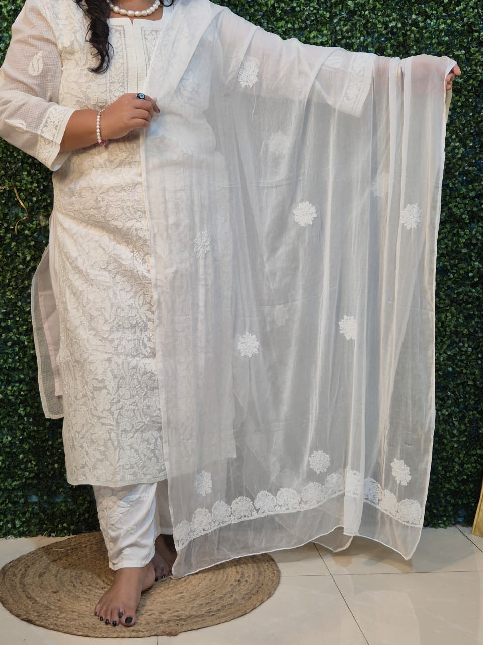Chikankari Chifon Dupatta
