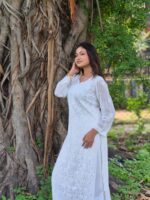 Chikankari Viscose Resham Bakhiya Work - Image 4