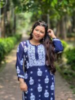 Chikankari Modal Heavy Glass Neck Kurti