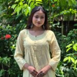 Dobby Cotton Self Chikankari Kurti