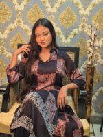 Hand block Modal Chines Collar Kurti