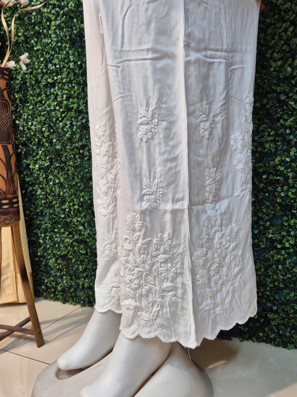 Scalap Border 3D Rayon Palazzo (Free Size)