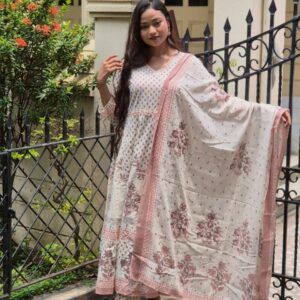 Cotton anarkali 3pc set