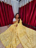 Full Jaal Premium Chikankari  Saree - Image 3