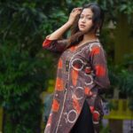 Natural Mirror Work Kurti