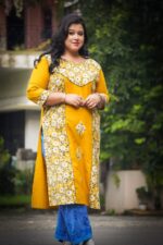 Bagru Natural Handblock Kurti With Applique Work - Image 2