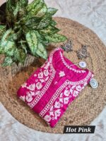 Chikankari Satin Modal 3d kurti - Image 8