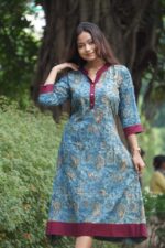 Pomegranate Handblock cotton A line dress - Image 2