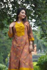 Pomegranate Handblock Cotton Aline Dress