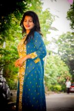 Blue Butta Handblock Kurti - Image 4