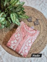 Chikankari Satin Modal 3d kurti - Image 7