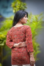 Gamthi Ajrakh Handblock Short Kurti - Image 4