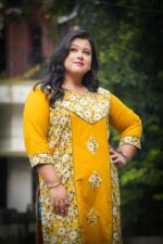 Bagru Natural Handblock Kurti With Applique Work - Image 3