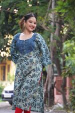Pomegranate Handblock Patch Work Kurti