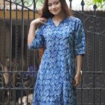 Bagru Indigo Handblock Plitied Dress