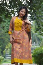 Pomegranate Handblock Cotton Aline Dress - Image 3
