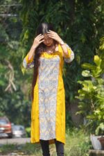 Bagru Handblock Mirrorwork Kurti - Image 5
