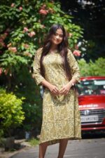 Natural Vanaspati Bagru Handblock Aline Dress