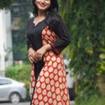 Rust Orang Side Pannel Kurti