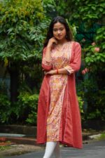Pomagranet Patch With Khadi Peiping A-line Dress - Image 3