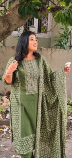 3 Pc Set Cotton Bottle Green - Image 4