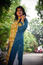 Blue Butta Handblock Kurti - Image 2