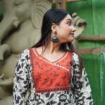 Bagru Patch Work With Mirror Work Kurti