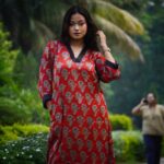 Modal Natural Handblock Ajrakh Aline kurti