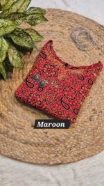 Gamthi Ajrakh Handblock Short Kurti - Image 6