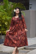 Pormegranate Handblock Bagru Aline Dress - Image 3