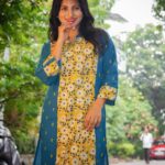 Blue Butta Handblock Kurti