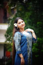 Bagru Handblock Scalup A line Dress - Image 3