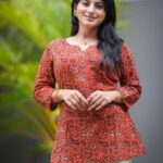 Gamthi Ajrakh Handblock Short Kurti
