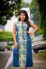 Ditachable Sleeve Side Pannel Kurti - Image 2