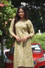 Natural Vanaspati Bagru Handblock Aline Dress - Image 3