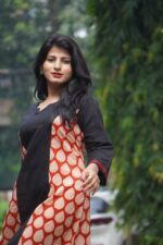 Rust Orang Side Pannel Kurti - Image 3