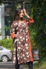 Bagru Handblock Two Print Kurti - Image 4