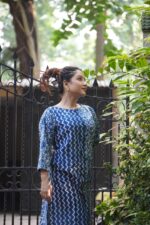 Indigo Bagru Handblock Cotton A-line Dress - Image 3