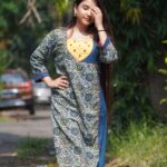 Bagru Handblock Mirror Work kurti