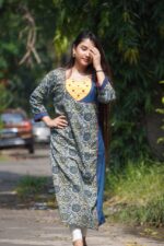 Bagru Handblock Mirror Work kurti