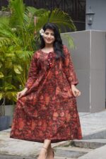 Pormegranate Handblock Bagru Aline Dress - Image 4