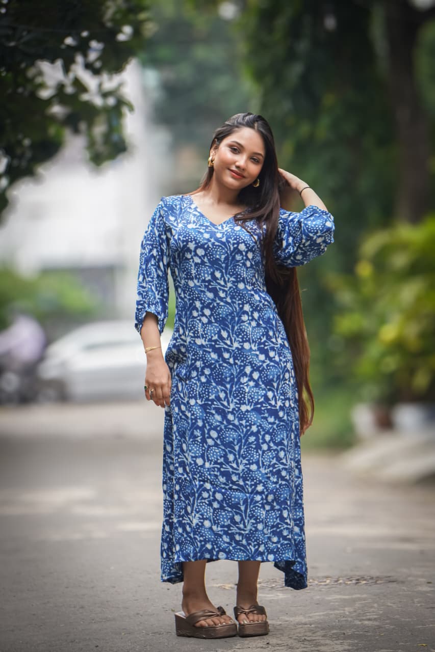 bc439625-bced-4d40-9018-fa9c9e97025f Indigo Modal A line Dress - Image 1