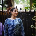 Indigo Bagru Handblock Cotton A-line Dress