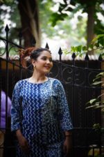 Indigo Bagru Handblock Cotton A-line Dress