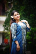 Bagru Handblock Scalup A line Dress - Image 2