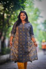 Grey Butta Handblock Kurti - Image 5