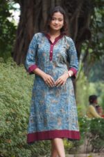 Pomegranate Handblock cotton A line dress