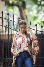 Ajrak Handblock Kaftan Style Shirt - Image 4